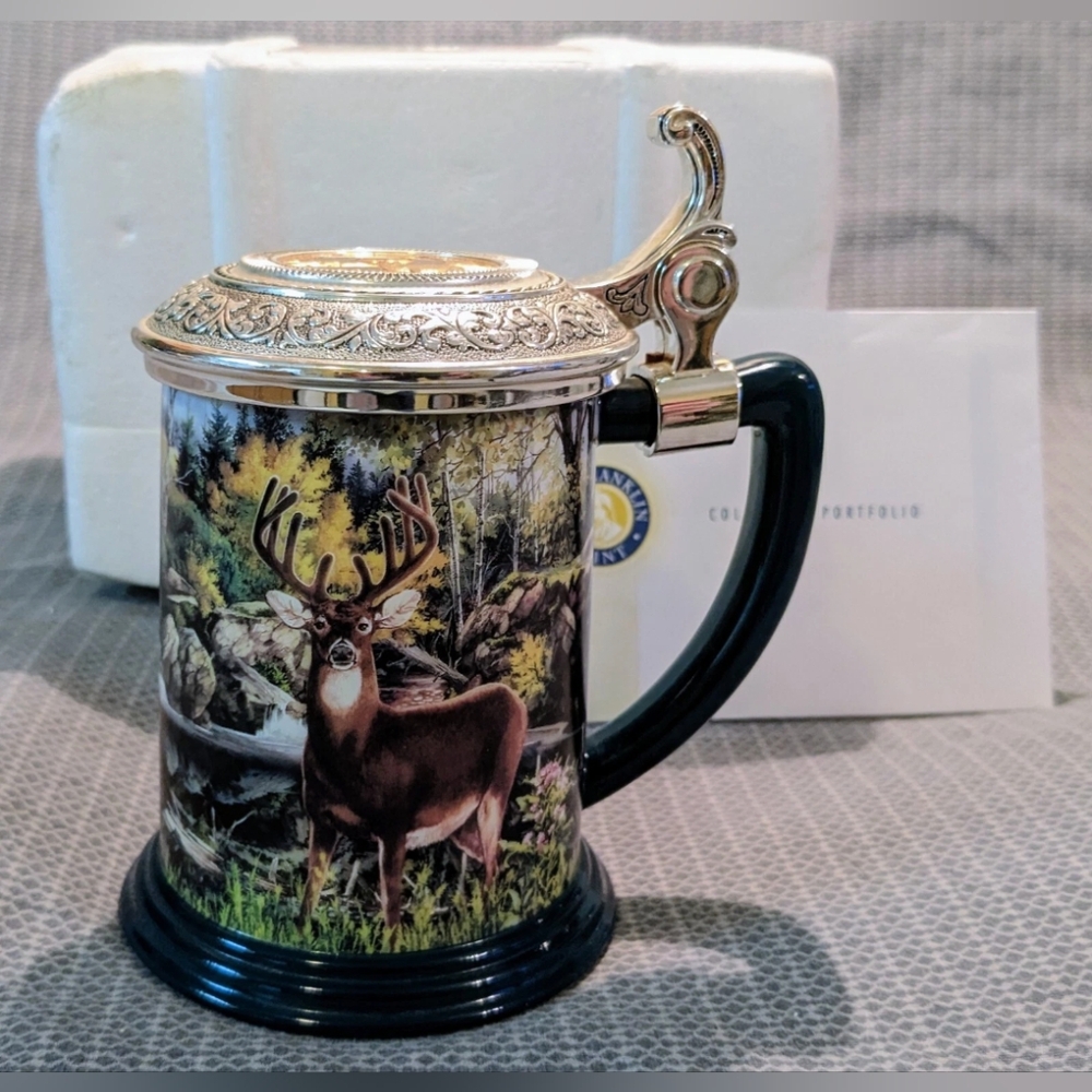 10 Point Buck Collector Deer Tankard Stein, At Rivers Edge by Rick Fields